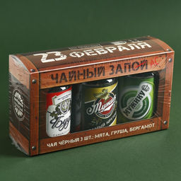 Чай подарочный 23 февраля, набор 50 г ? 3 шт. (18+)