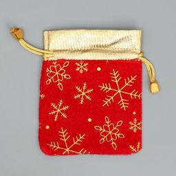 Цена за 5 шт. Мешочек подарочный Подарок от чистого сердца, снежинки, тиснение, 10 х 12 см - Дарите счастье фото 6