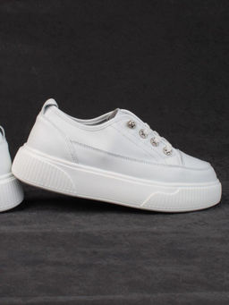 05-SD8-1D WHITE Кроссовки женские (натуральная кожа)