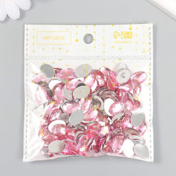 Декор для творчества пластик Стразы овал. Светло-розовый набор 150 шт 1х1,4 см - Арт узор фото 4