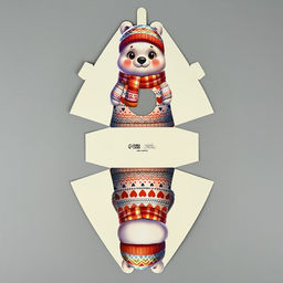 Цена за 5 шт. Коробка новогодняя складная с окном Северный мишка, 9 х 14.5 х 6 см - Дарите счастье фото 6
