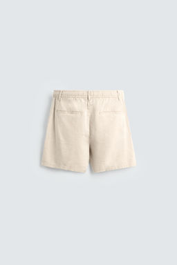 BERMUDA RELAXED FIT ALGOD?N - LINO / Marr?n / Crudo - Zara фото 7