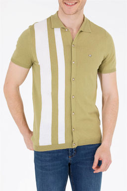 Мужской трикотажный свитер цвета хаки - U.s. polo assn фото 6