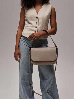 Сумка кожаная Deboro 30512 бежевый латте