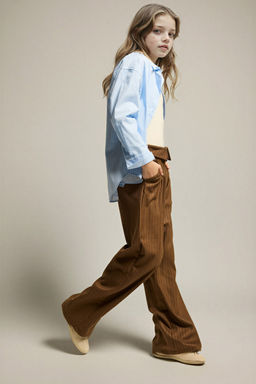 Wide Leg Geni_ Pa_a _izgili Pantolon K_z _ocuk