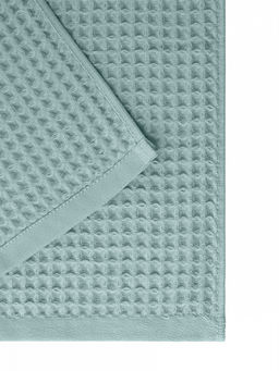 Набор полотенец вафельных 2шт 70x140, 50x90 голубой вафельное полотно