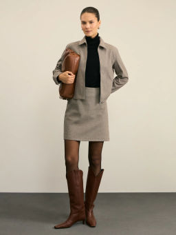 Укороченный жакет на молнии / Zarina  фото 2