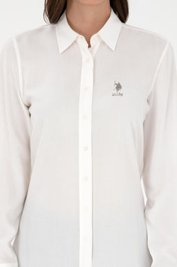 Женская кремовая рубашка с длинным рукавом Неожиданная скидка в корзине - U.s. polo assn фото 6