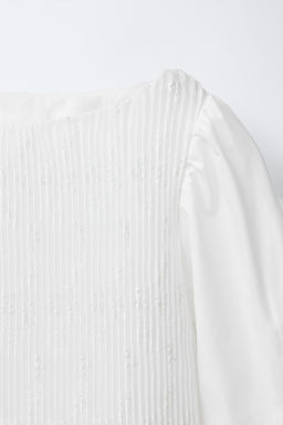 TOP PLISADA PUNTILLA / Blanco - Zara фото 3