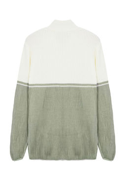 TRENDYOL MAN Yesil Regular Dik Yaka Renk Bloklu Kazak TMNAW25KZ00006 - Trendyolmilla фото 7