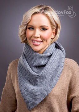 Косынка трикотаж серо-голубой