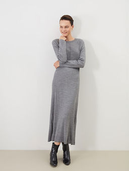 Bisiklet Yaka Triko Elbise