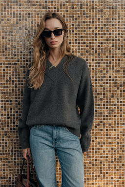 KNIT V-NECK JUMPER - Zara фото 9