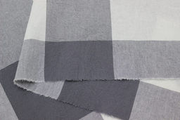 Вареный (стираный) хлопок Клетка (9.5*9.5см) цв.графитовый/молочный, ш.2.5м, хл-100%, 125гр/м.кв - Купава фото 3