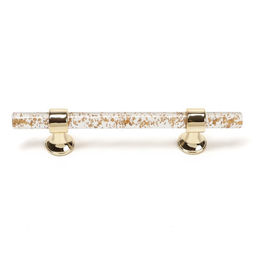 Ручка-скоба CAPPIO PK106, м/о 96 мм, d=12 мм, пластик, цвет прозрачно-золотой/золото