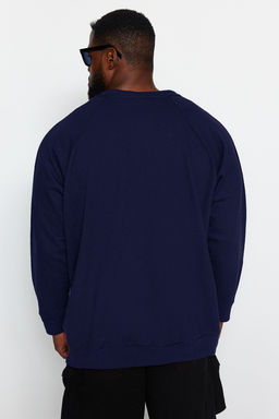 TRENDYOL MAN Lacivert Buyuk Beden Bisiklet Yaka Oversize/Genis Kesim Ici Polarl? Sweatshirt TMNAW24AO00007 - Trendyolmilla фото 30