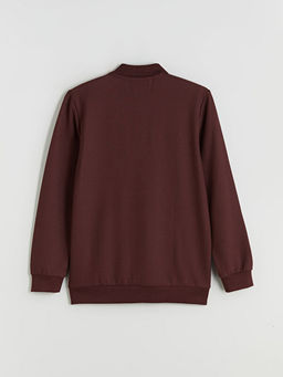 Polo Yaka Uzun Kollu Erkek Sweatshirt