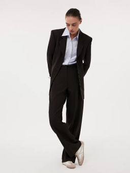 Костюмные брюки с шерстью, Коричневый, 1-41205_50190-024