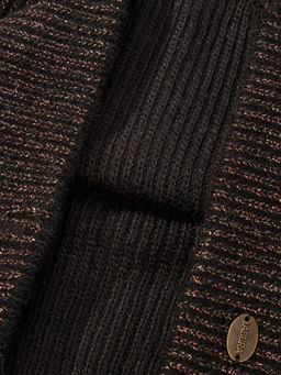 Шапка жен. кид-мох+альп+шерсть LB-N88037A black/bronze - Labbra фото 12