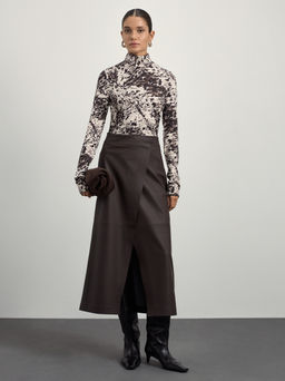 Лонгслив из вискозы с принтом / Zarina  фото 2