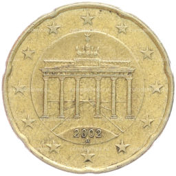 Монета 20 евроцентов 2002 года A Германия