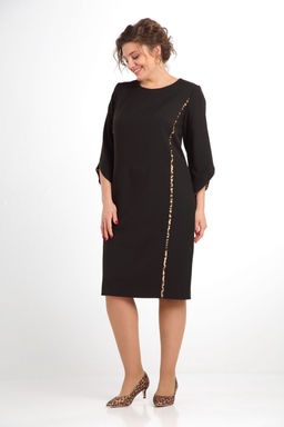 Платье VILENA 1043 черный+леопард  фото 3