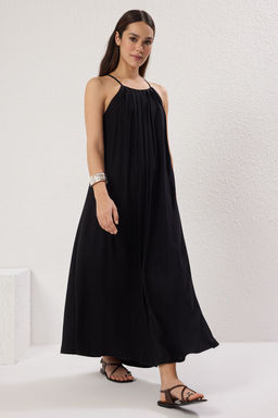 TRENDYOLMILLA Siyah Genis Kesim Maxi Dokuma Elbise TWOSS25EL00257  фото 2