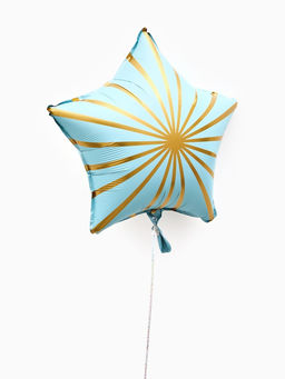 Воздушный шар фольгированный 18" звезда "Грани" цвет голубой сатин, набор 5 штук