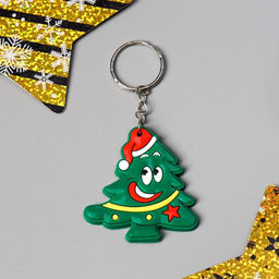 Цена за 12 шт. Брелок для ключей на кольце Новый год, резина, 5?4.5 см, МИКС