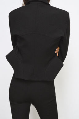 ZW COLLECTION SHORT BLAZER WITH TOPSTITCHING - Zara фото 5