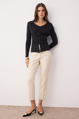 Kahverengi Premium Iplik/Ozel Iplik Fitted/Vucuda Oturan Ustu Drape Triko Kazak TWOAW26KZ00061 - Trendyolmilla фото 10