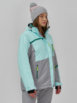 Горнолыжная куртка женская зимняя голубого цвета 7092Gl - Chunmai фото 4