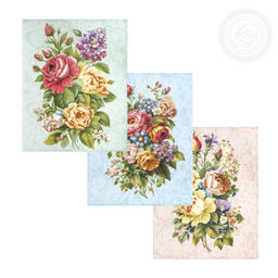 Набор полотенец из рогожки "Пионы" 45*60/3 шт. - 45*60 Полотенца из рогожки