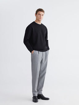 Bisiklet Yaka Erkek Kal?n Sweatshirt