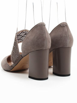 06-9000-2A-5 GRAY/BEIGE Туфли женские (натуральная замша)