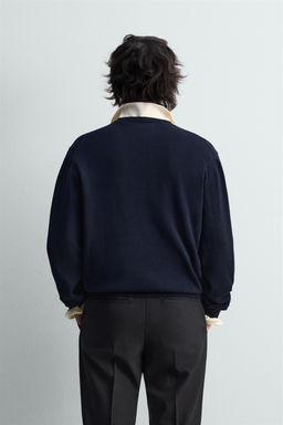 JERSEY RELAXED FIT CUELLO PICO / Marino - Zara фото 3