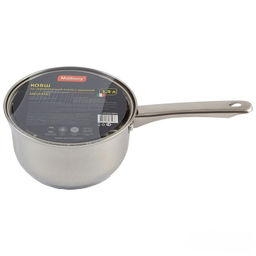 Ковш Mediano 1,9л. d-16 из нерж.стали , с. кр., руч. из нерж.ст., капс. дно ,арт. 005441