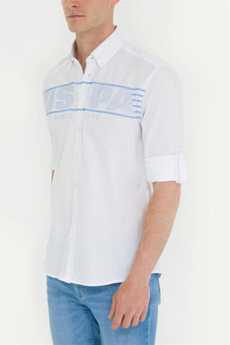 Мужская белая рубашка с длинным рукавом - U.s. polo assn фото 7