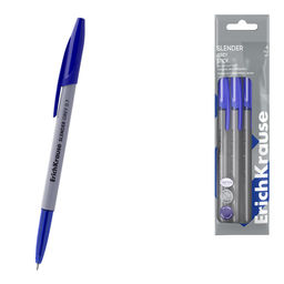 Цена за 12 шт. Набор из 4 ручек шариковых ErichKrause Slender Stick Grey 0.7, Super Glide Technology, цвет чернил синий (в пакете)