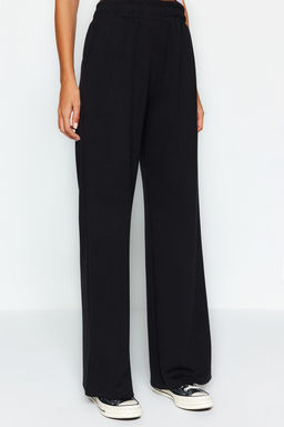 Siyah Premium Yumusak Kumasl? Cepli Wideleg/Rahat Kesim Orme Esofman Alt? Pantolon TWOAW24EA00012 - Trendyolmilla фото 4