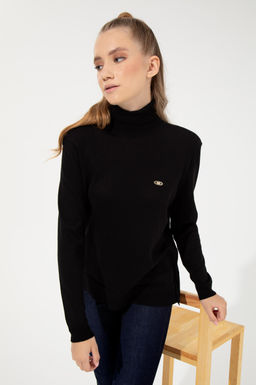 Kad_n Siyah Basic Kazak