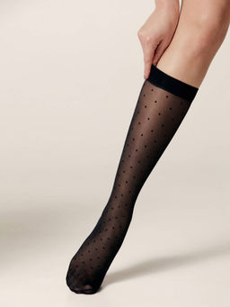Цена за 2 пары. Носки Удлиненные CONTE Гольфы женские DOTS nero - Conte elegant фото 2