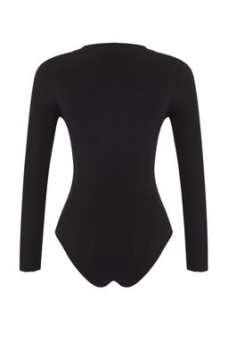 Siyah Agrafl? Asimetrik Yaka Orme Party Body TPRAW26BD00011 - Trendyolmilla фото 7