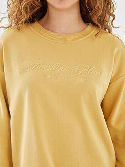 Bisiklet Yaka Nak??l? Kad?n Sweatshirt