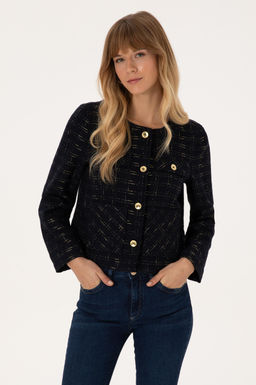 Kad_n Lacivert DOKUMA MONT