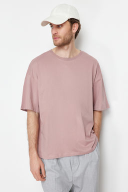 Gul Kurusu Oversize/Genis Kesim %100 Pamuklu K?sa Kollu Basic T-Shirt TMNSS22TS0318