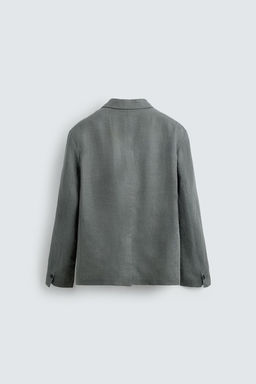 DOUBLE-BREASTED 100% LINEN SUIT BLAZER - Zara фото 9