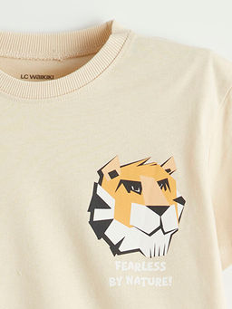 Bisiklet Yaka Bask?l? Erkek ?ocuk Ti??rt