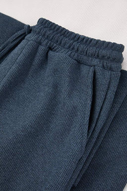 Indigo Regular Kesim Renk Bloklu Dokulu _rme Pijama Tak_m_ TMNAW26PT00027 - Trendyolmilla фото 2