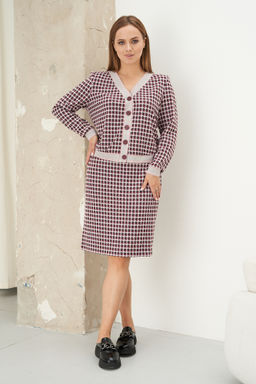 Костюм юбочный 4329 розово-бордовый